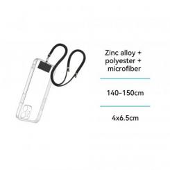 Cordon para movil con tarjeta NEGRO