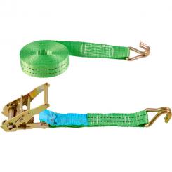 CORREA AMARRE 2 PIEZAS TRINQUETE TENSOR GANCHO PUNTIAGUDO 38MM XM 2000 KG
