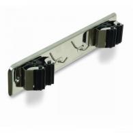 Cuelga escobas Doble con rodillos / Acero inox. Blister 1 ud.