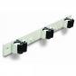 Cuelga escobas Triple con rodillos / Lacado blanco. Blister 1 ud.