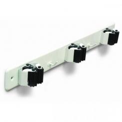 Cuelga escobas Triple con rodillos / Lacado blanco. Blister 1 ud.