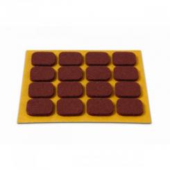 Deslizadores 16x20 mm / Marron. Blister 16 rectangulos