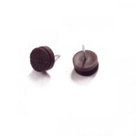Deslizadores de fieltro con clavo  20 mm / Marron. Blister 8 uds.