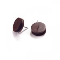 Deslizadores de fieltro con clavo Ø 28 mm. Marrón blister 4 uds