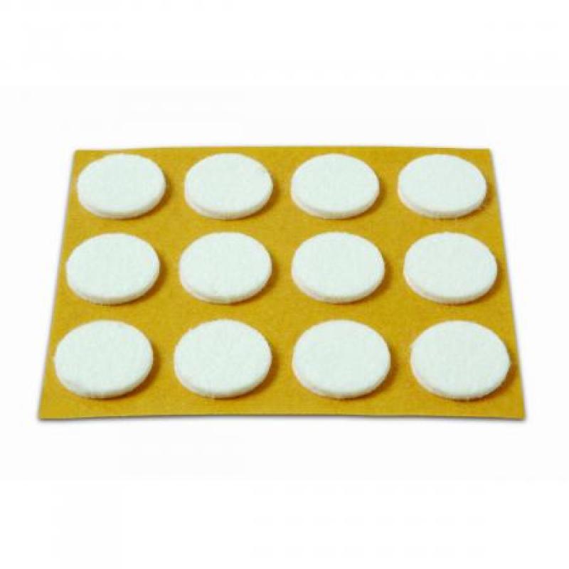 Deslizadores Ø 20 mm / Blanco. Blister 12 discos