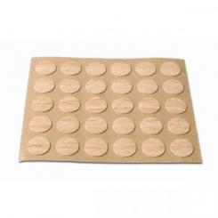 Embellecedor Cubre-tornillos adhesivo. Ø 13 mm / Madera haya. Blister 30 discos