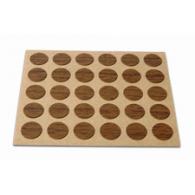 Embellecedor Cubre-tornillos adhesivo. Ø 13 mm / Mad.sapeli.Blister 30 discos