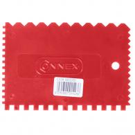 ESPATULA DENTADA PLASTICO 4 DIENTES DIFERENTES 130X90MM