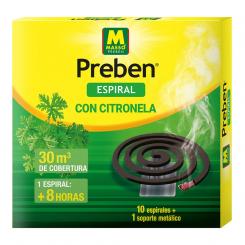 ESPIRAL ANTIMOSQUITOS  CITRONELA  10 ud + 1 soporte