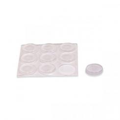 Gotas planas adhesivas. 17 mm Alto 3 mm / Transparente. Blister 9 past.