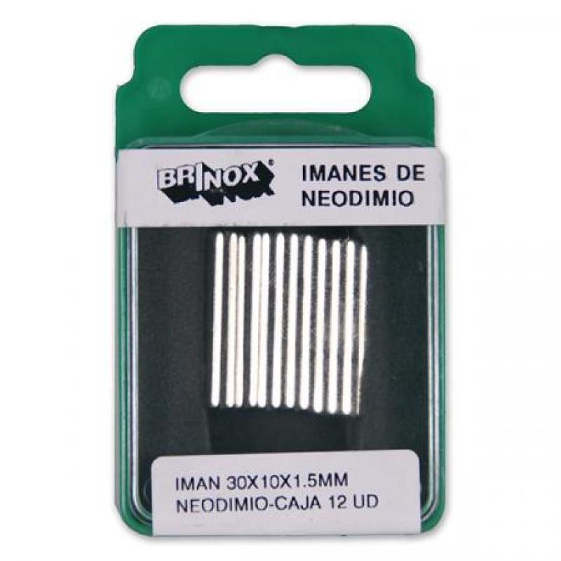 Imán - Bloque 30x10x1.5 mm / Neodimio. Caja-display 12 ud.