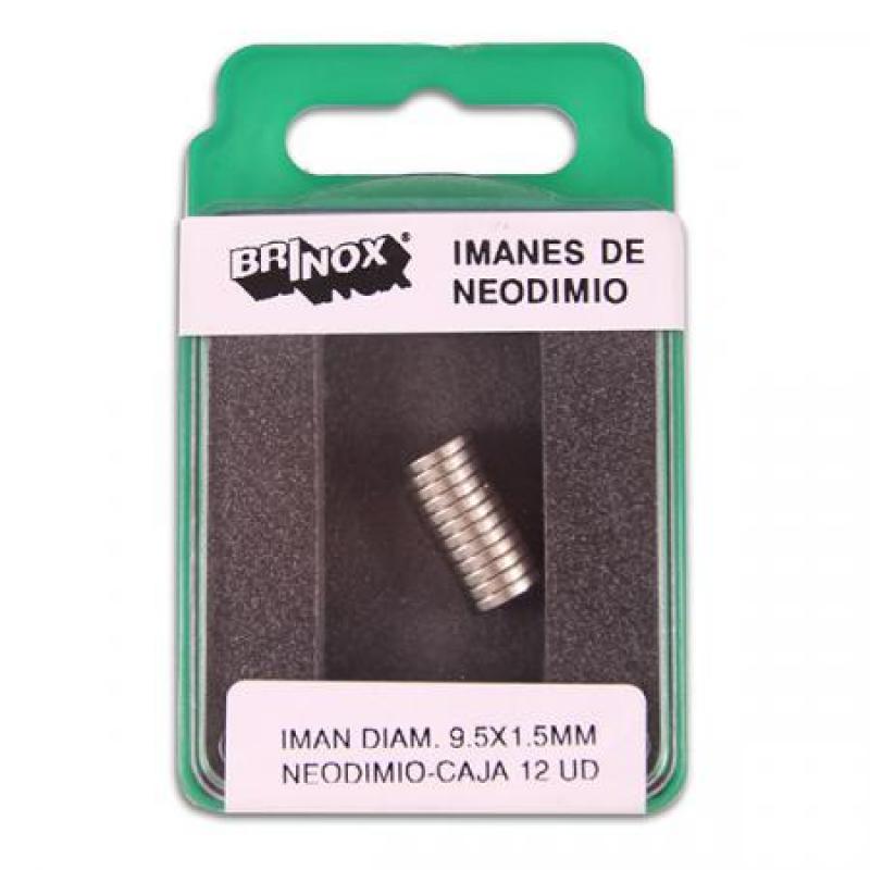 Imán - Disco Ø9,5x1.5 mm / Neodimio. Caja-display 12 ud.