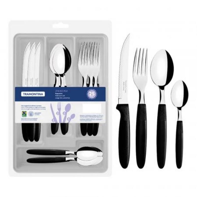 JUEGO DE CUBIERTOS 25 PZAS - IPANEMA NEGRO