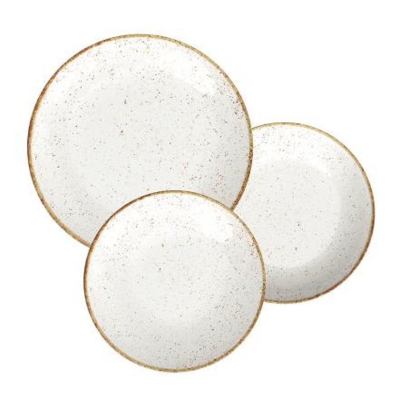 JUEGO DE PLATOS RÚSTICO MARRÓN 12 PZS