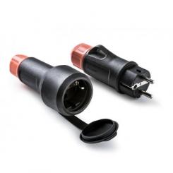 Kit Clavija+Base TT 16A-250V Negro prensaestopa