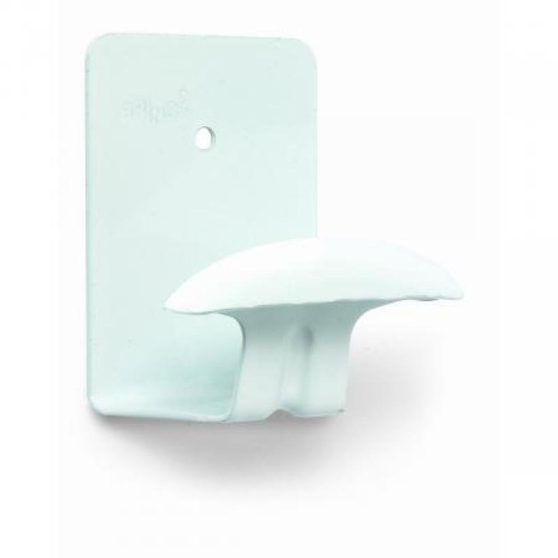 Percha acero Lacada. Adhesiva / Lacado Blanco. Blister 2 uds.