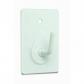Percha Gancho grande. Adhesiva / Lacado Blanco. Blister 2 uds.