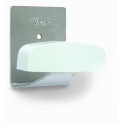 Percha Grande. Acero. Adhesiva / Blanco. Blister 2 uds.