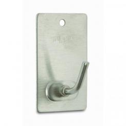 Percha mediana adhesiva / Acero inox. Blister 3 uds.