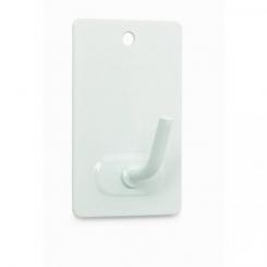 Percha mediana adhesiva / Lacado blanco. Blister 3 uds.