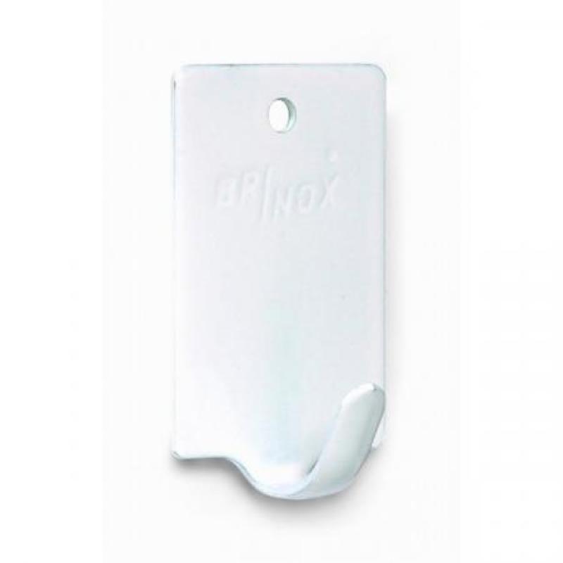 Percha Pequeña adhesiva / Lacado blanco. Blister 4 uds.
