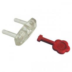 Protector de enchufe con llave extractora / Transparente. Blister 5 ud.