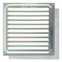Rejilla 15x15 cm. Con mosquitera / Aluminio. Blister 1 ud.