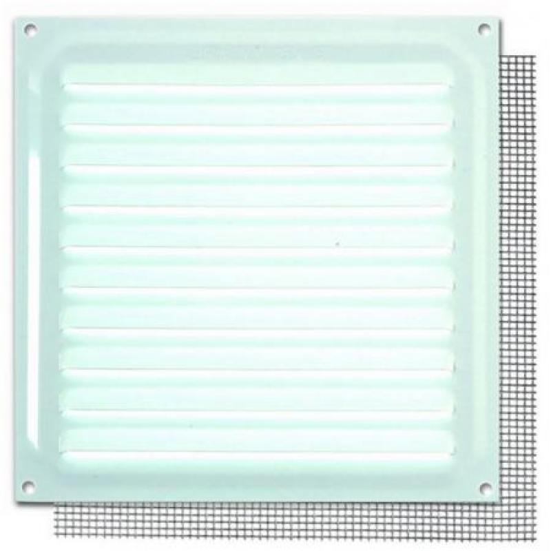 Rejilla 15x15 cm. Con mosquitera / Lacado Blanco. Granel