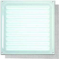 Rejilla 15x15 cm. Con mosquitera / Lacado blanco. Blister 1 ud.