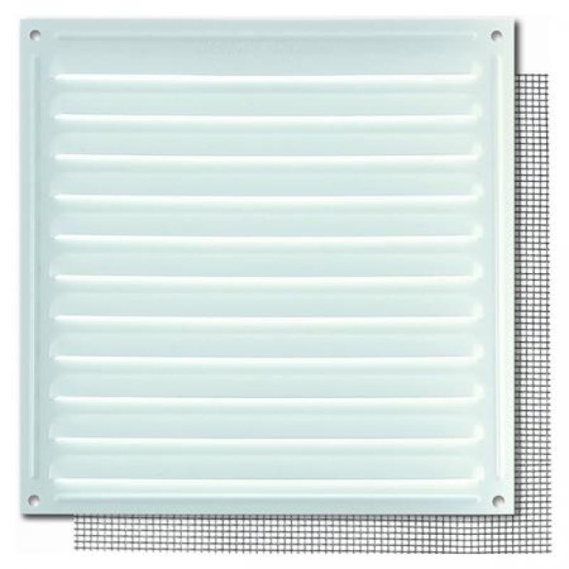 Rejilla 17x17 cm. Con mosquitera / Lacado Blanco. Granel