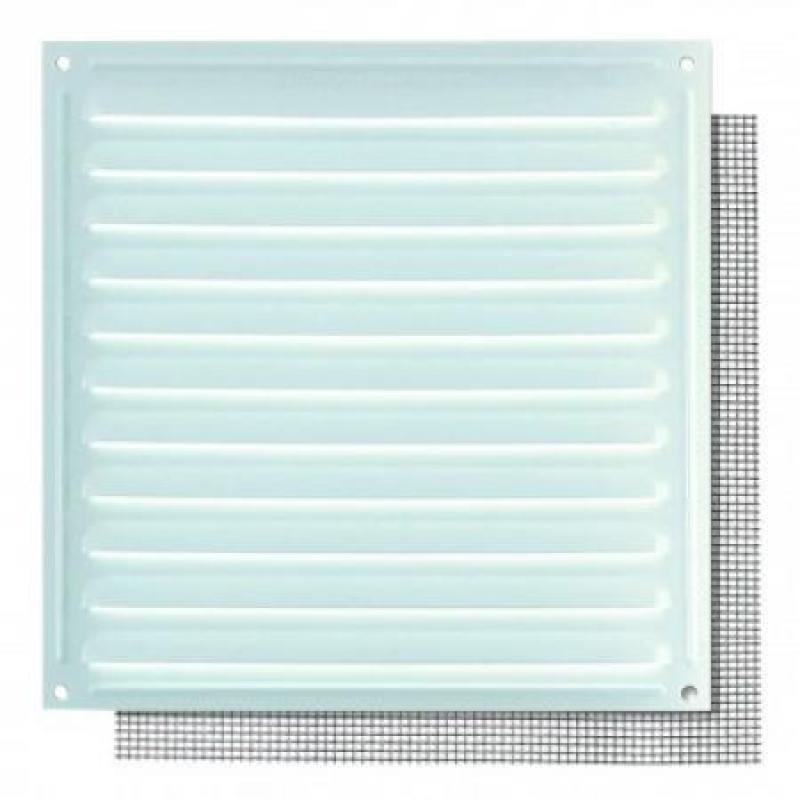 Rejilla 17x17 cm. Con mosquitera / Lacado blanco. Blister 1 ud.