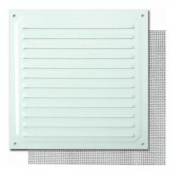 Rejilla 20x20 cm. Con mosquitera / Lacado blanco. Blister 1 ud.