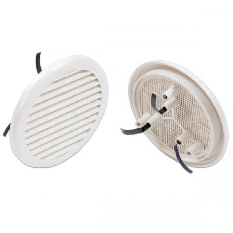 Rejilla Universal circular +mosquitera.Ø100-130mm / Blanco. Blister