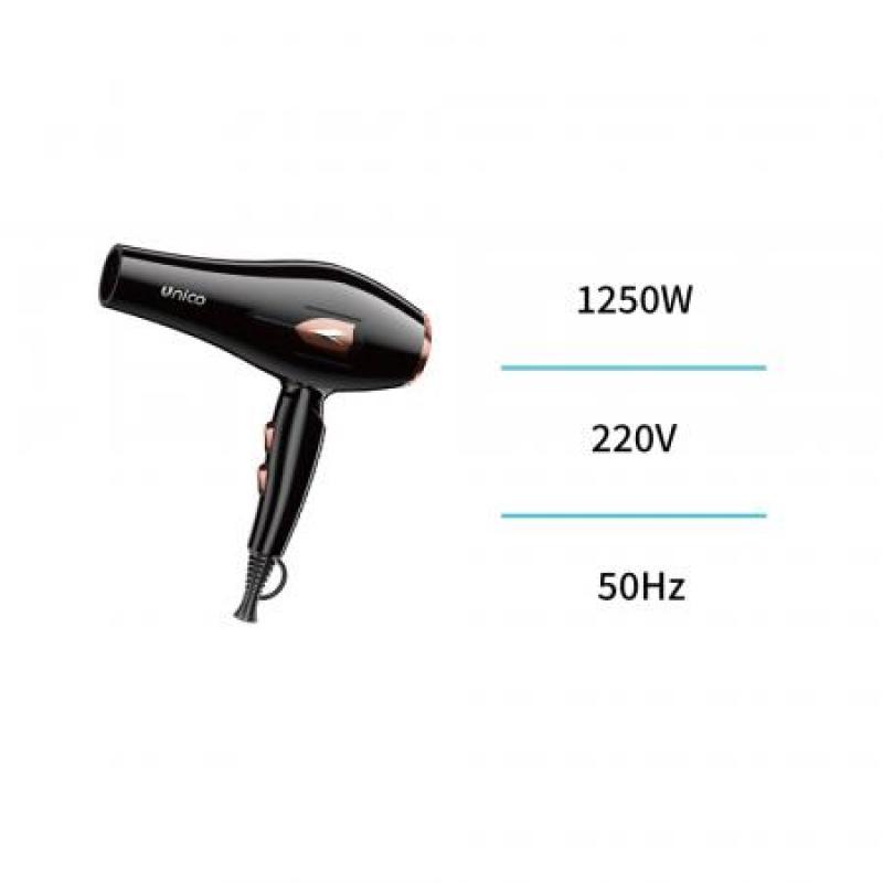 Secador de pelo 1250W con difusor – Negro