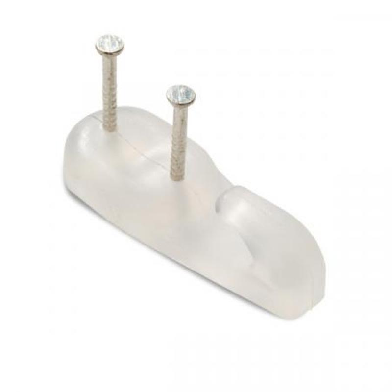 Soporte multiuso con 2 Clavos / Transparente. Blister 6 uds.