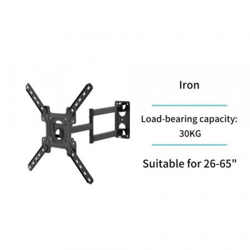Soporte para TV de 26 a 65 pulgadas retráctil y giratorio – Gris