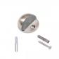 Tope puerta con Pivote y tornillo / Inox satinado. Blister 1 ud.