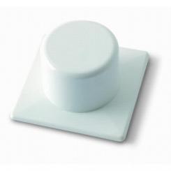 Tope puerta plastico. Adhesivo / Blanco. Blister 2 uds.