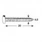 TORNILLO ZN CAB. RED. PZ 4,0X20MM (20)